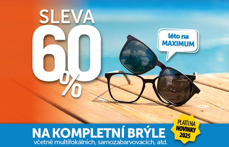 60% sleva na kompletní dioptrické brýle